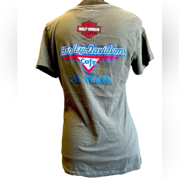 Harley-Davidson‎ Women’s V-Neck Tee Las Vegas American Flag Size XL - Picture 2 of 4